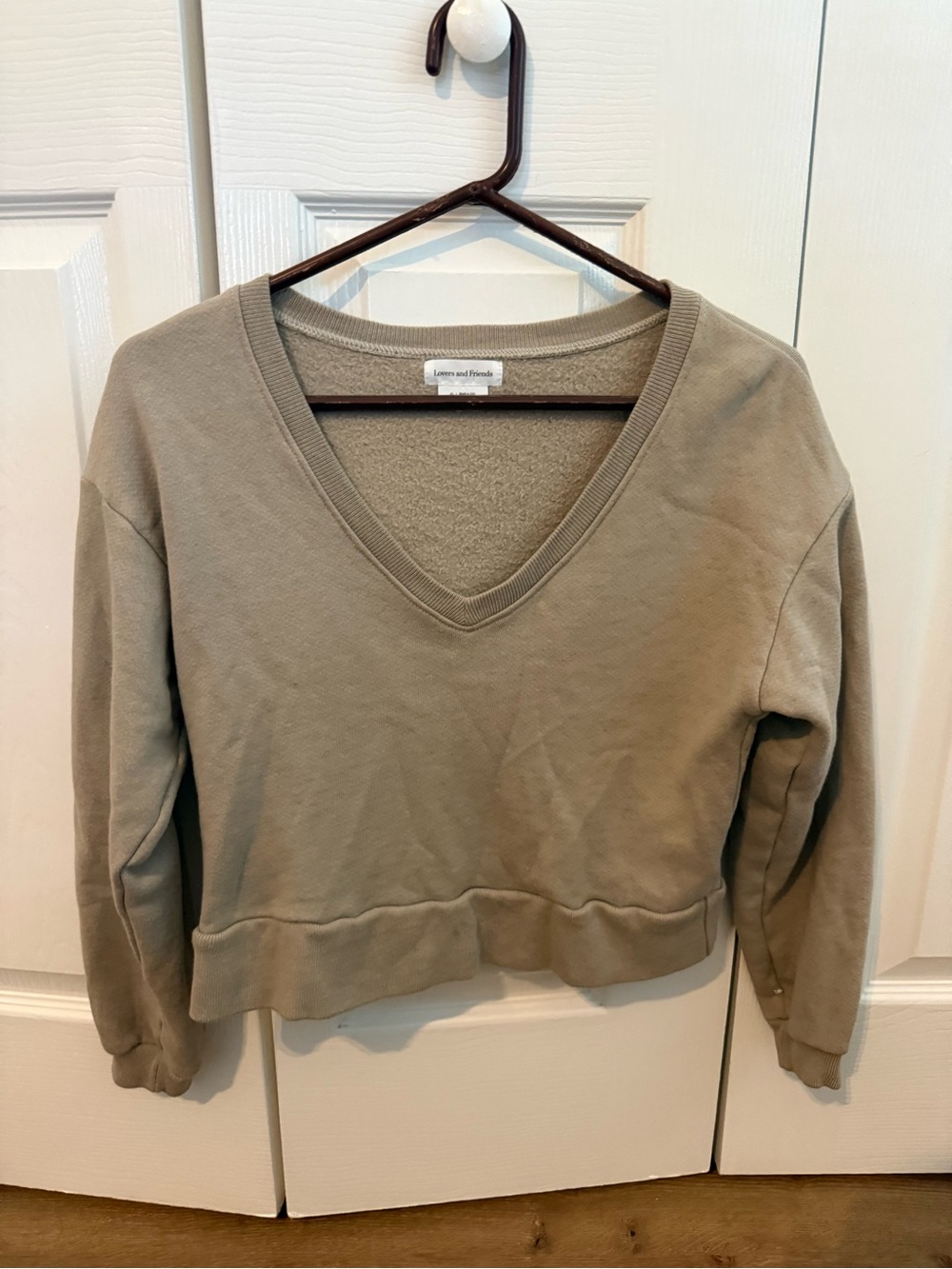 Lovers + Friends Taupe V-Neck Pullover